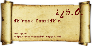 Érsek Osszián névjegykártya